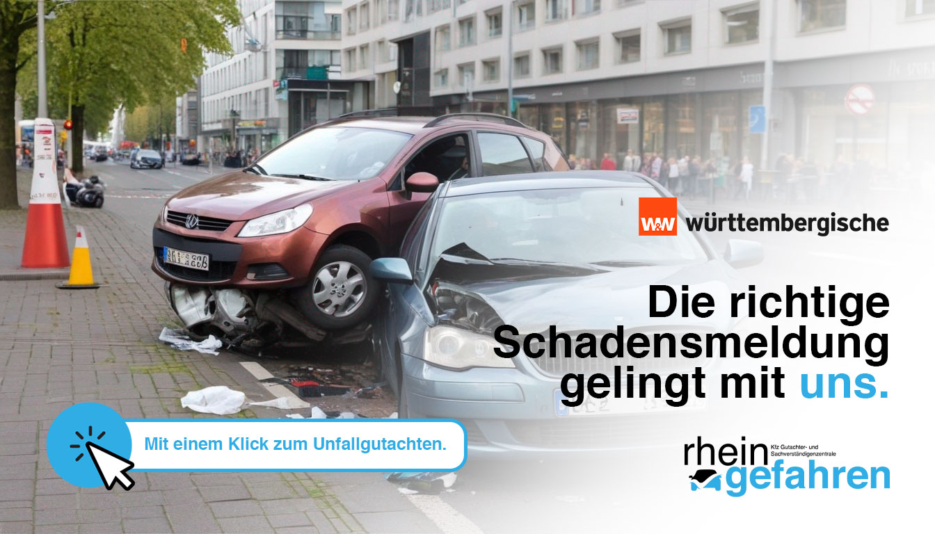 Württembergische Unfallmeldung problemlos - Unsere Kfz-Sachverständigen in Köln unterstützen Sie bei jedem Schritt